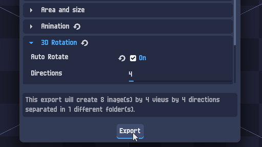 3D support with fast export workflow animated