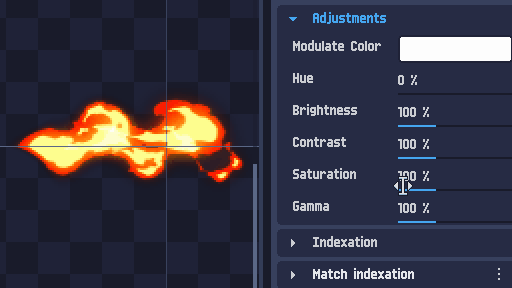 Color adjustment & indexation animated